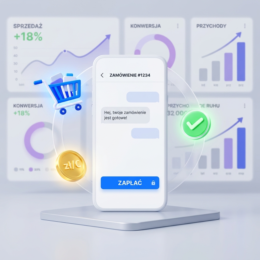 SMS bramka z ikonami e-commerce